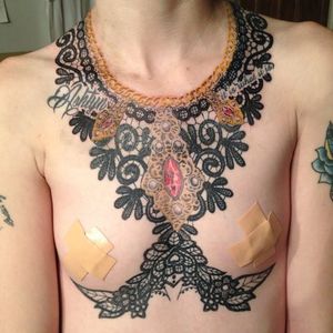 Fancy lace and gold torso piece by Donny Boudreau!