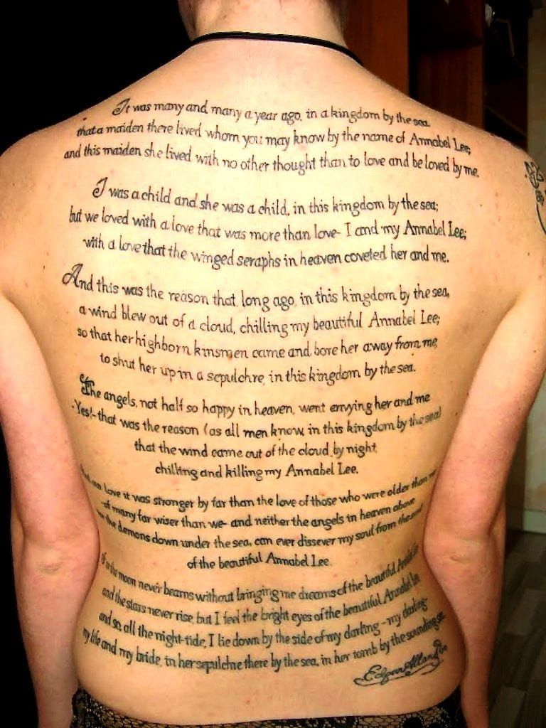 That my friends, is dedication. Annabel Lee in it's entirety, complete with signature (mentioned earlier).