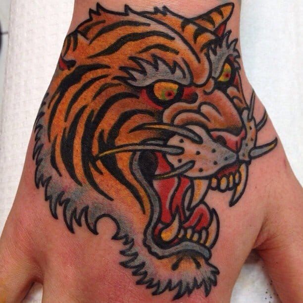 Tiger Head Tattoo Design Postcard for Sale by SevenRelics  Redbubble