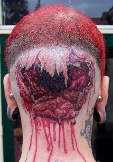 Crazy brain tattoo