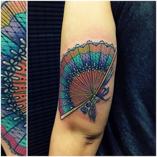 Rose fan by Sara Kori  Tattoogridnet