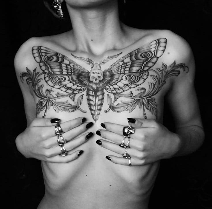 Top 67 death moth tattoo chest super hot  thtantai2