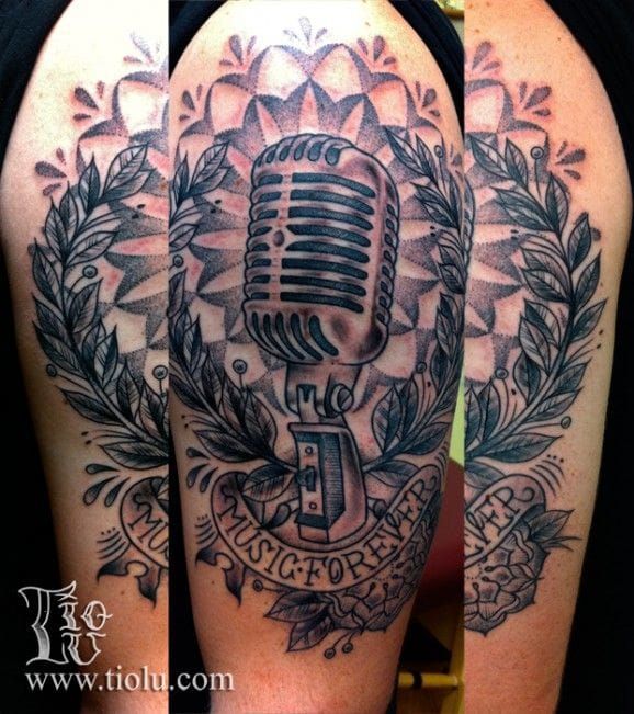 “Music Forever” tattoo by Daniel Tremblay.