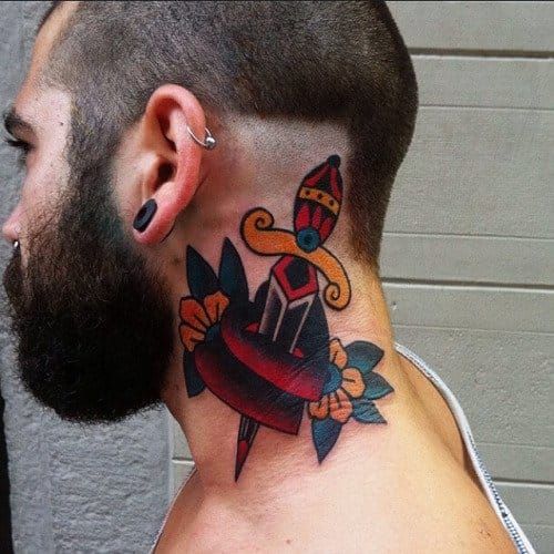 50 Traditional Neck Tattoos For Men  Old School Ink Ideas  Neck tattoo  for guys Neck tattoo Tattoos for guys