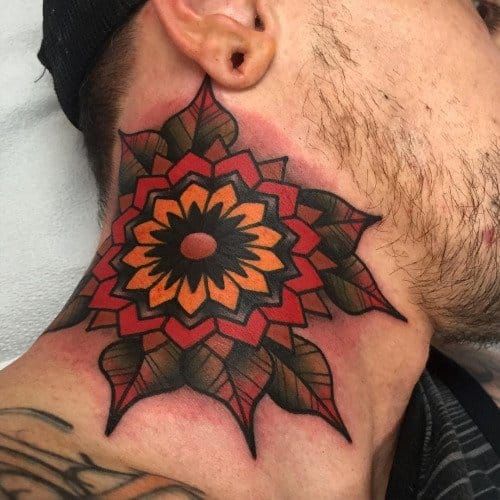 traditional style flower tattoos