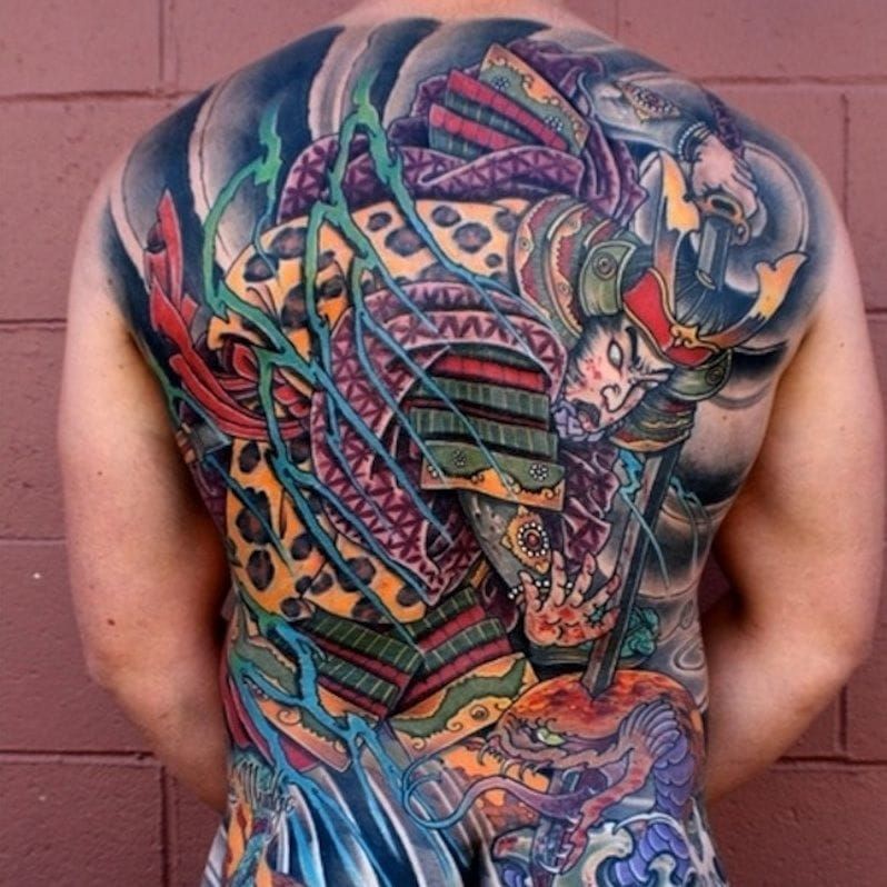 Full back samurai tattoo  Tatuagem na perna Tatuagens impressionantes  Yakuza tattoo
