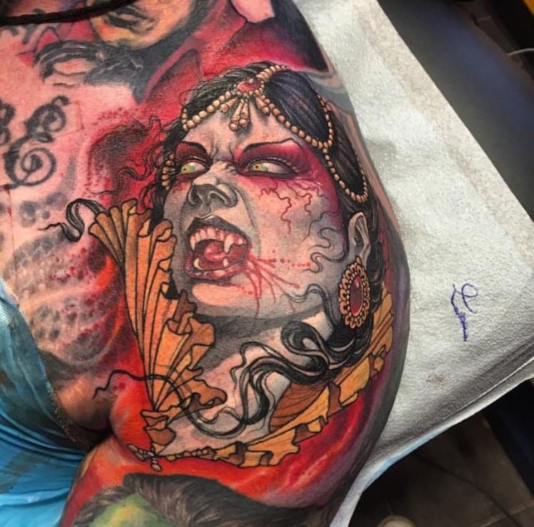 16 Biting Vampire Tattoos  Tattoodo