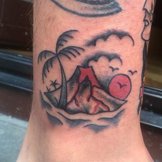 Tattoo uploaded by Charlotte  Minimalist volcano  Tattoodo