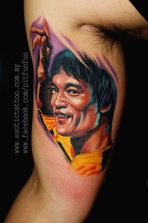 Asian Bruce Lee Tattoo by Abey Alvarez  Tattoos Cool tattoos Portrait  tattoo