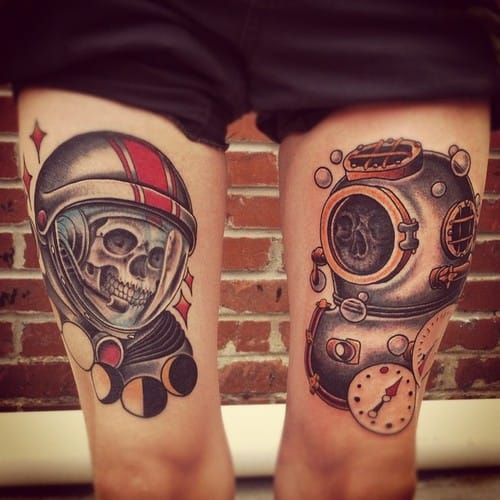 Astronaut helmet and space  Astronaut tattoo Helmet tattoo Tattoos