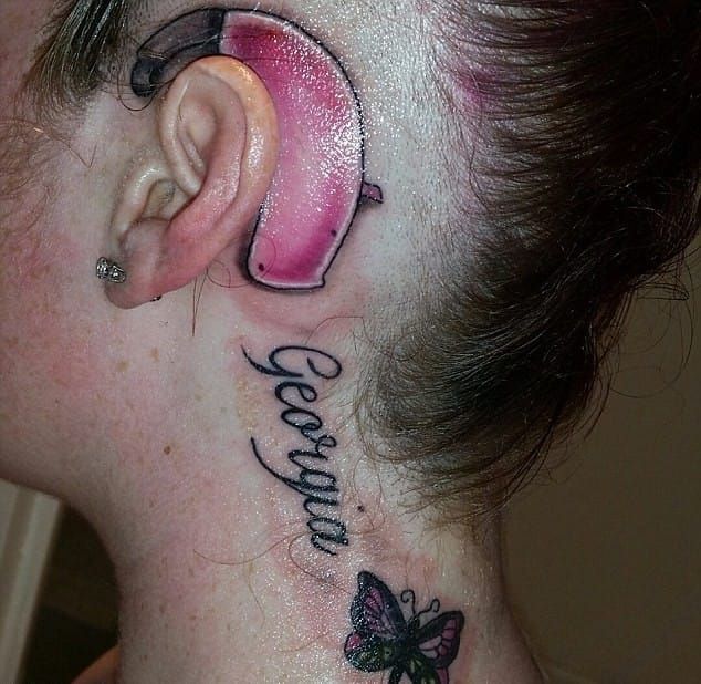 Dad gets touching cochlear implant tattoo for son  Dad of the year    By LADbible  Facebook