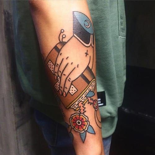 Hand Bible Tattoo by Sany Kim