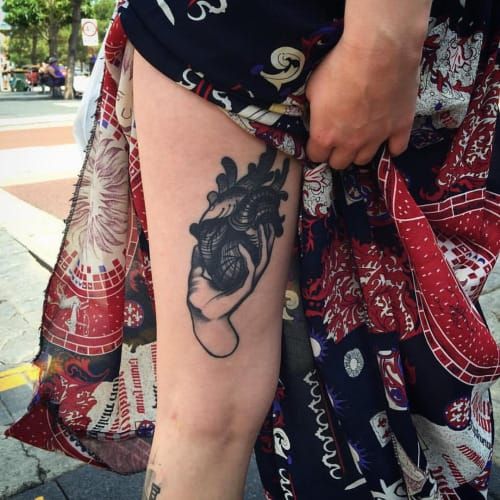 Hand Heart Tattoo by Pari Corbitt