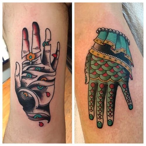 Hand Tattoos by Ron Henry Wells