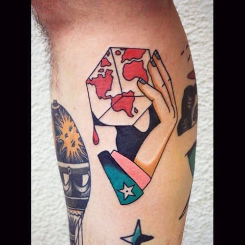 Hand World Tattoo by Patryk Hilton