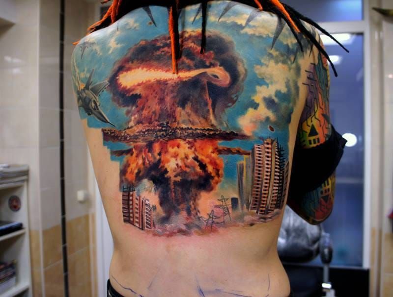 Nuclear explosion tattoo by alexbergertattoo  Tattoogridnet