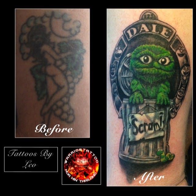 Oscar the grouch by Devon  DLG Tattoos Damaged Legacy  Facebook