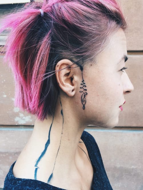 Imaginative on Instagram Well this is an easily hidden tattoo    Face  tattoos Face tattoos for women Neck tattoos women