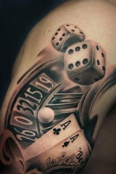Realistic Dice Tattoo by Fabien Belveze