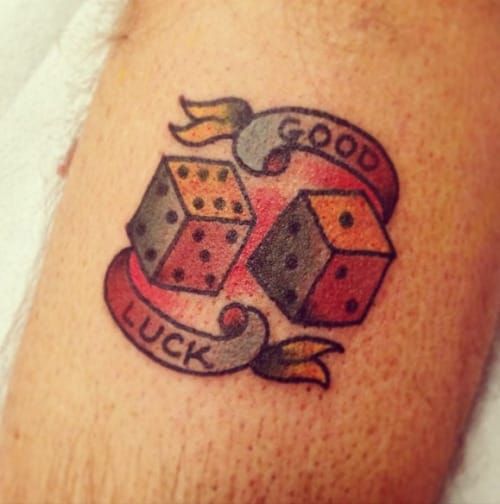 'Good Luck' Dice Tattoo by Mario Desa