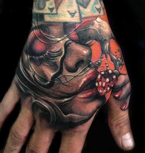Woman Dice Tattoo by Carl Grace