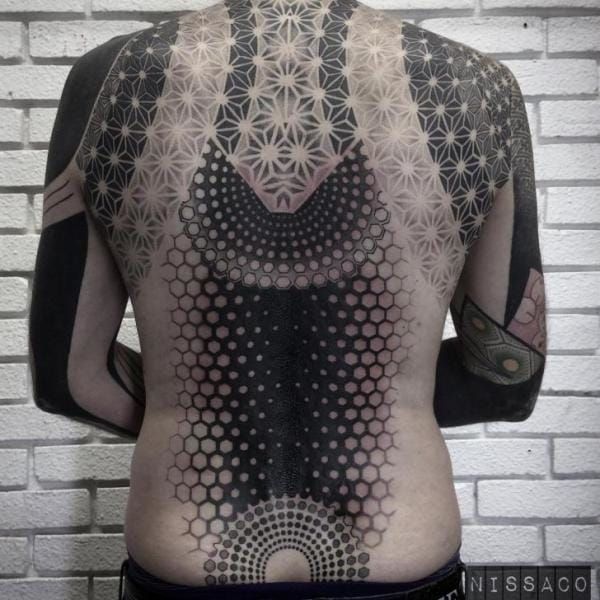 Geometric Dotwork Tattoo by Nissaco