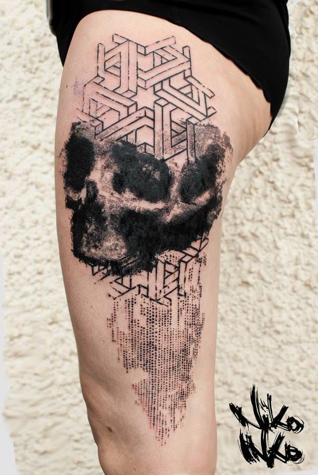 Skull Tattoo by Niko Inko