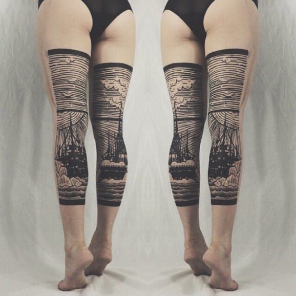 Leg Tattoos by Thieves of Tower