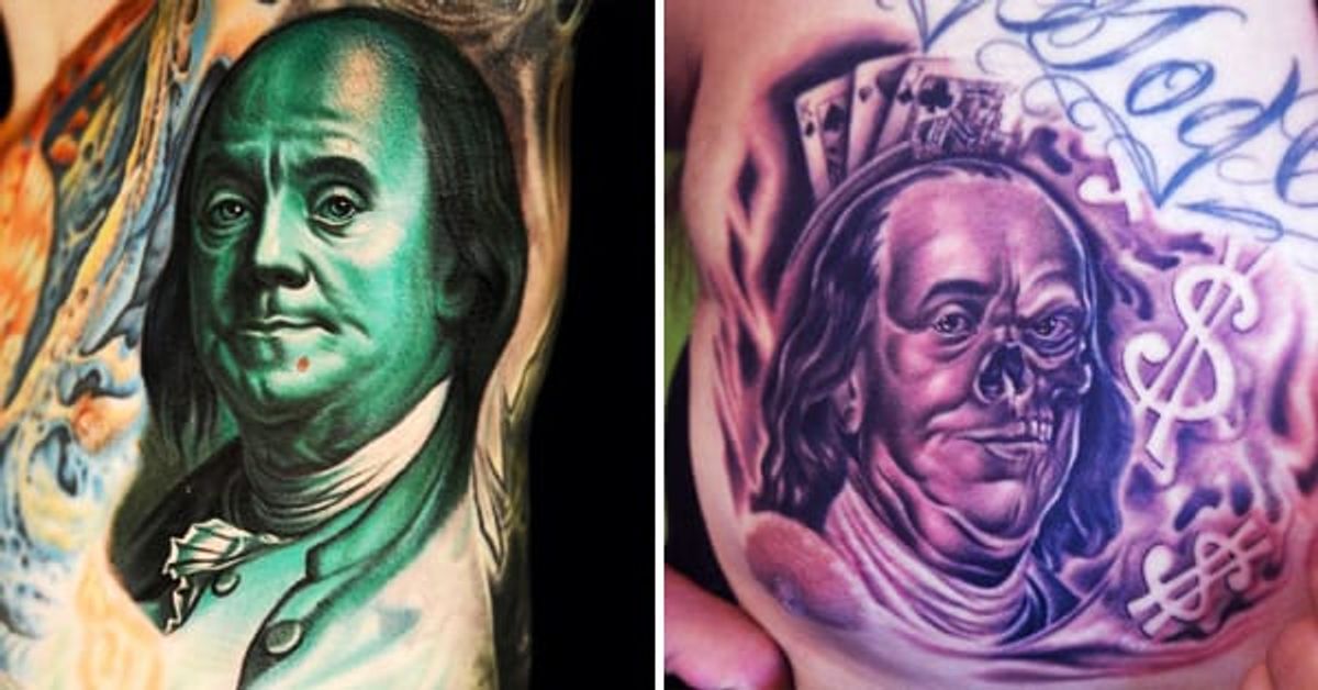 Rollin In The Benjamins 6 Awesome Benjamin Franklin Tattoos Tattoodo