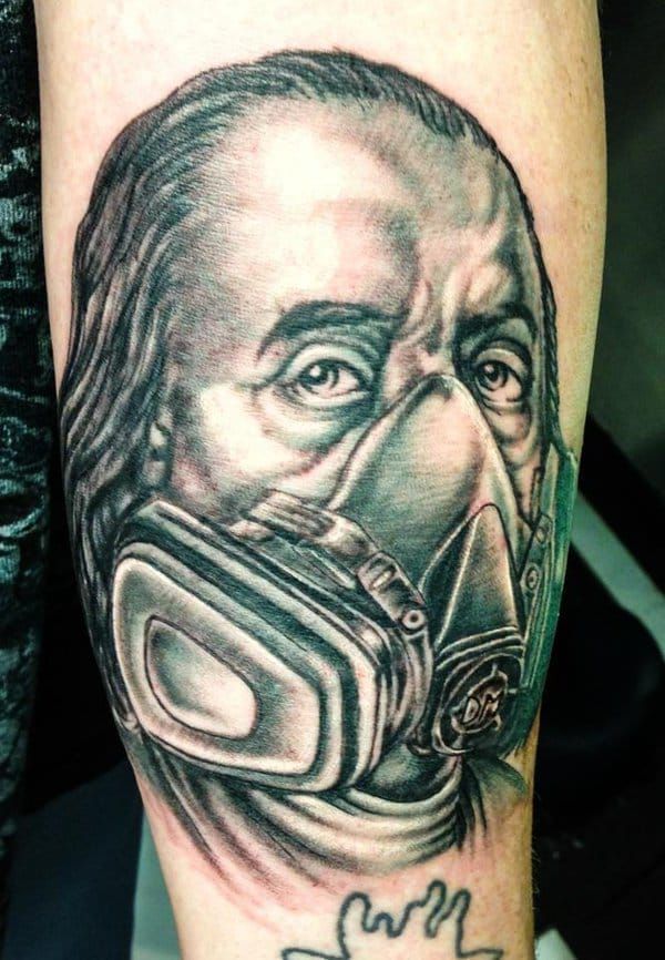 Benjamin Franklin portrait tattoo  Portrait tattoo Tattoos Cool tattoos