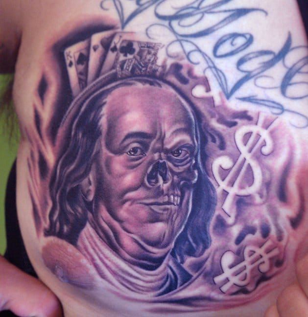 Rollin In The Benjamins 6 Awesome Benjamin Franklin Tattoos  Tattoodo
