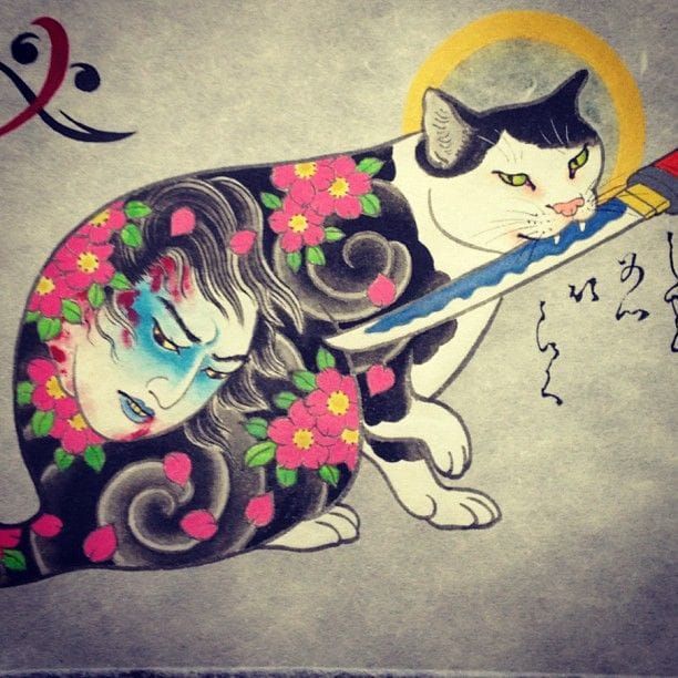 Adorable Tattooed Monmon Cats By Horitomo Tattoodo