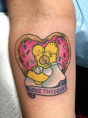 Homer Simpson Tattoo by Alex Strangler