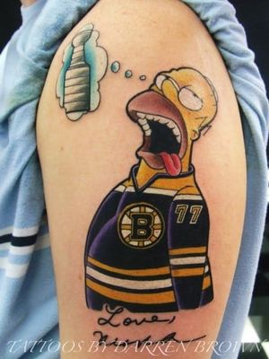 Homer Simpson Tattoo by Darren Brown
