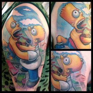 Homer Simpson Tattoo by Robbie Riproll