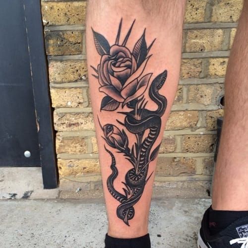 Rose And Snake Tattoo  InkStyleMag