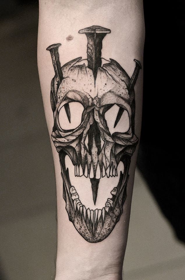 Badass skull by Bartosz Wojda.