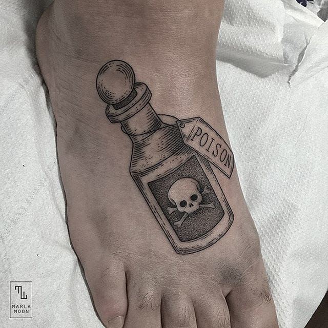 18 Sinister Poison Bottle Tattoos • Tattoodo