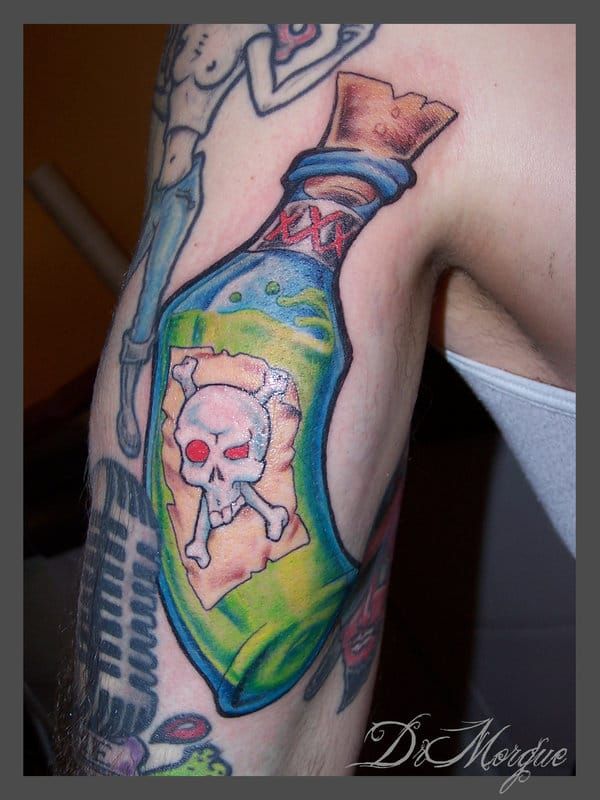 bb poison bottle done at blackmedicinetattoo for  Tattoos by Olivia  Harrison