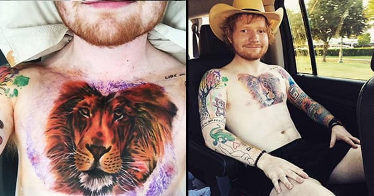 Ed Sheeran Explains His Huge Lion Tattoo • Tattoodo