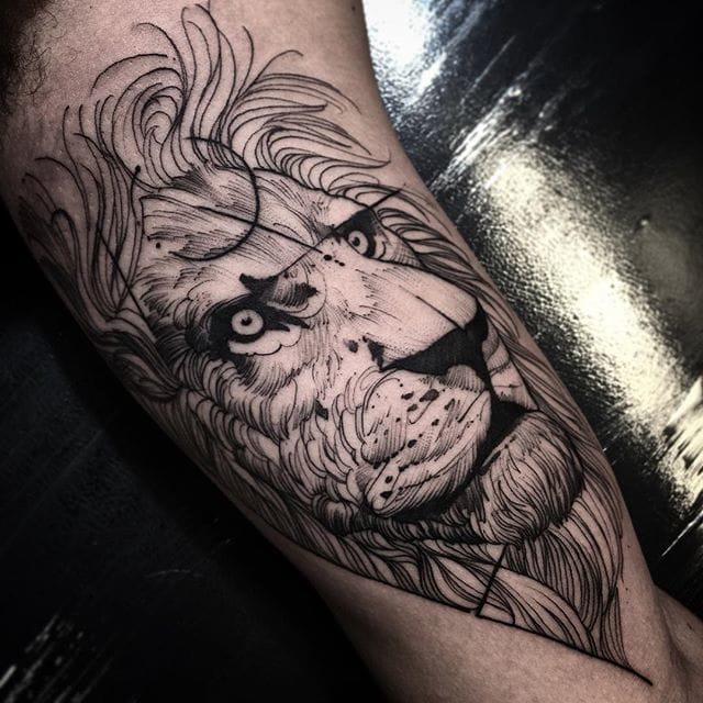 Awesome Lion Tattoo by Fredao Oliveira #blackwork #blckwrk #linework #shading #abstract #sketchstyle #lion #FredaoOliveira