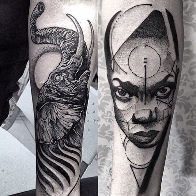 Awesome tattoo by Fredao Oliveira #blackwork #blckwrk #linework #shading #abstract #sketchstyle #elephant #portait #FredaoOliveira