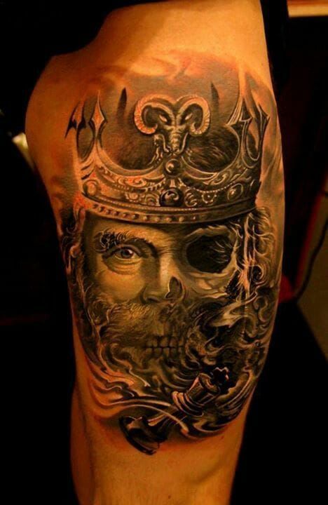 Skull King by Nate Dostal in London Ontario  rtattoo