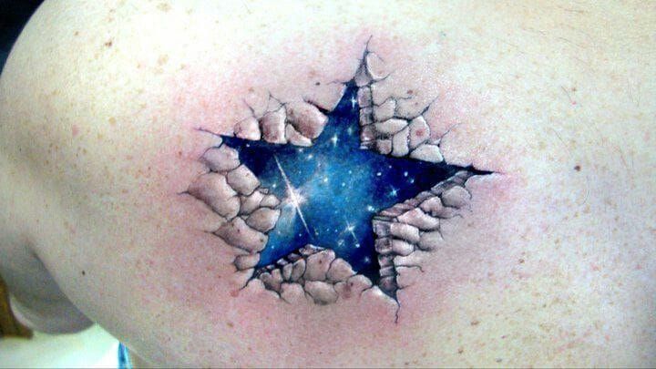 cracked skin tattoo star