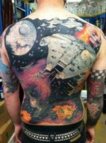 Epic badass Star Wars space battles backpiece! WOW!