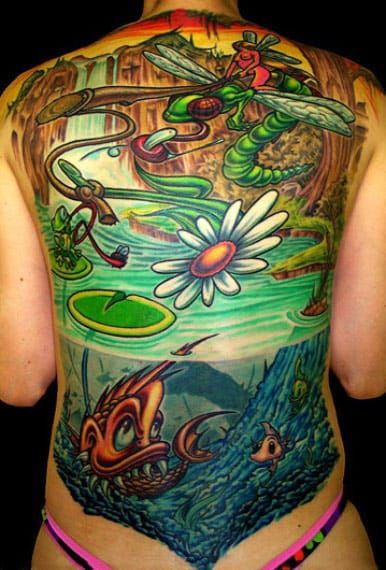 Lindas cores do mestre do New School, Jesse Smith. Participante do Ink Master