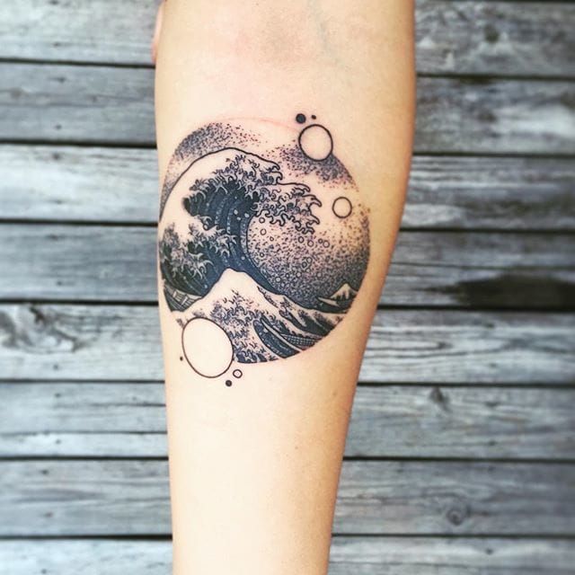 The great wave tattoo  Waves tattoo Japanese wave tattoos Cool tattoos
