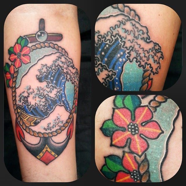 Traditional Inspired Hokusai Wave Tattoo by Marco Tripodi