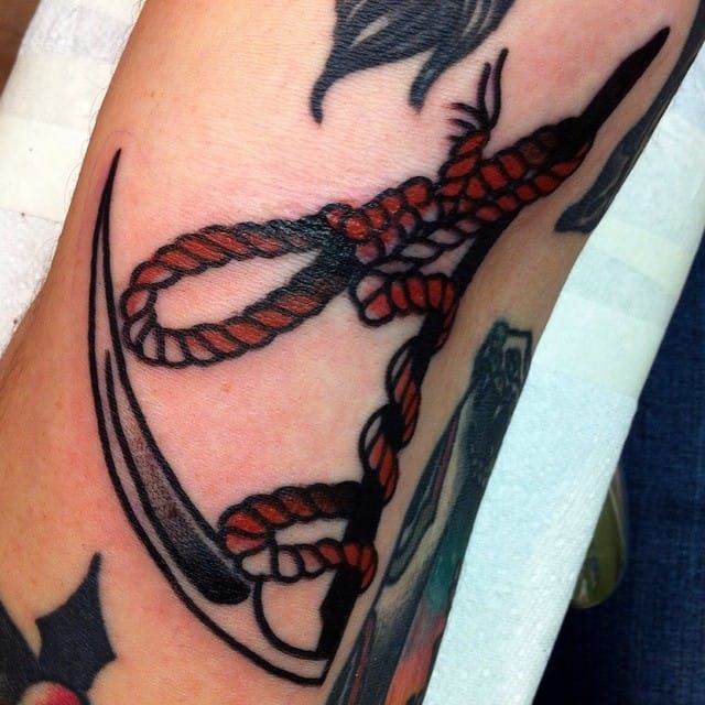 Noose Scythe Tattoo by Lewis Mckechnie