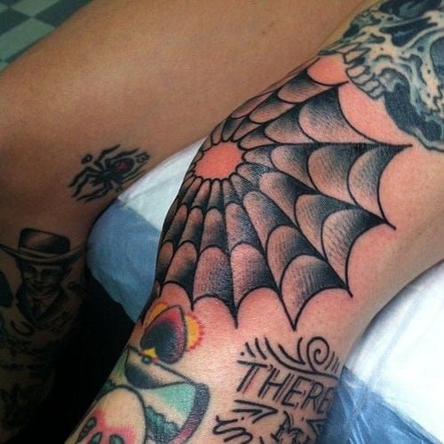 Spider web tattoo